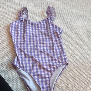 Zara Kids Purple Checkered Swimsuit